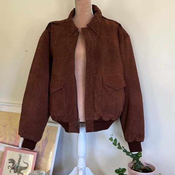 Impeccable Brown Vintage Bomber Sz. L - Picture 3 of 16